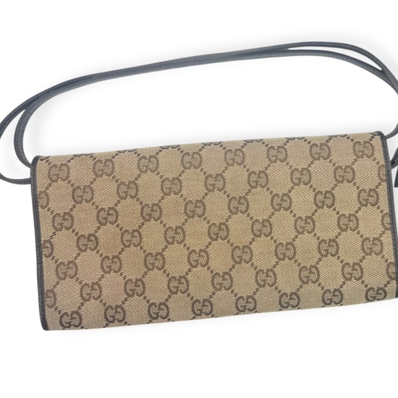 Gucci GG Canvas Bamboo Bar Clutch – Mini Shoulder Bag - Picture 12 of 15